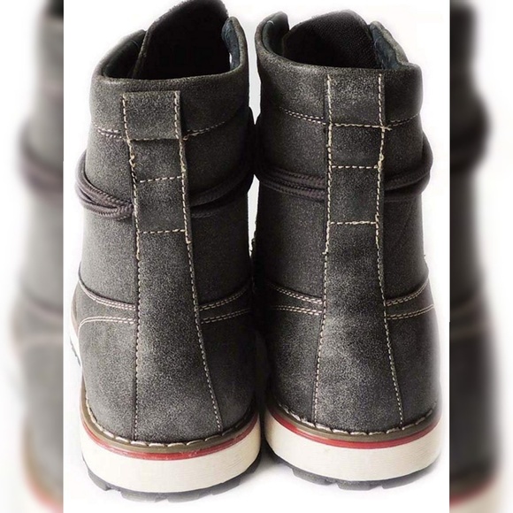 MILITARY COMBAT STYLE ANKLE BOOTS LEATHER LINED SH - Picture 4 of 5